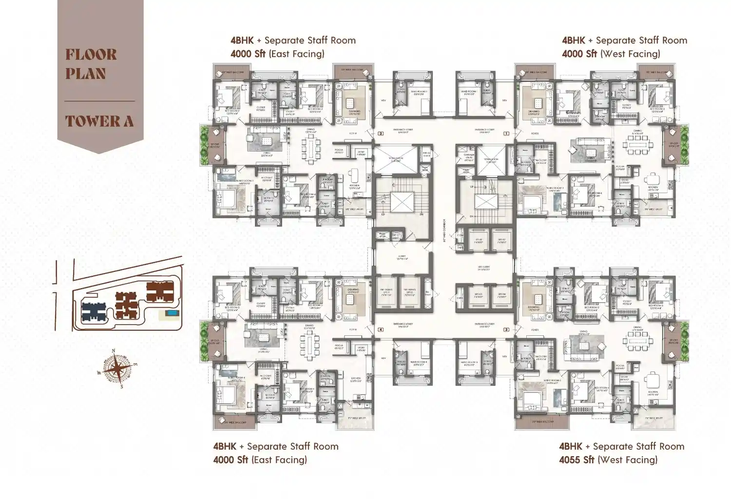 3 BHK Floor Plan - My Home Tridasa Tellapur
